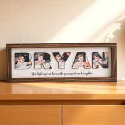 Personalized Name Photo Wooden Frame Nursery Decor Custom Baby Keepsake Y94 - thumbnail 1
