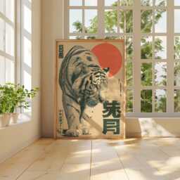Japanese Tiger Poster, Retro Wall Art, Vintage Animal Art Print - thumbnail 4