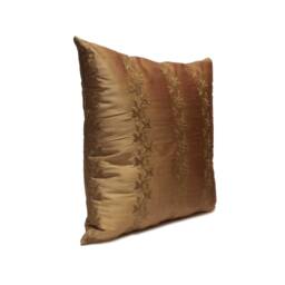 "Brown Gold Pillow, Throw Pillow Cover, Decorative Pillowcase, Cushion Toss Tan, Bronze, 16""x16" - thumbnail 2