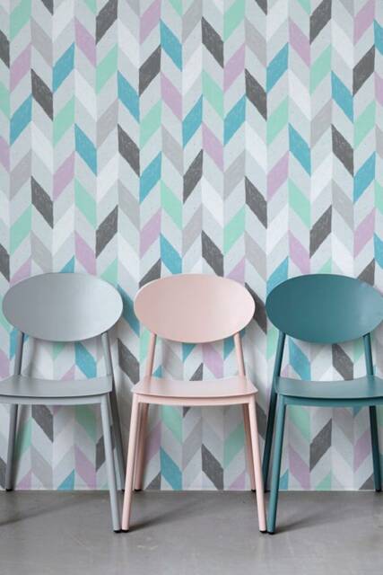Pastel Chevron Wallpaper, Herringbone Peel & Stick, Fabric Removable Wall Mural, Covering #121 - image 1