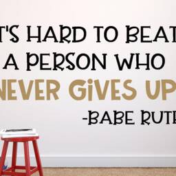 Sports Quote Wall Decal - For Kids Babe Ruth Motivational Sports Locker Room - thumbnail 2