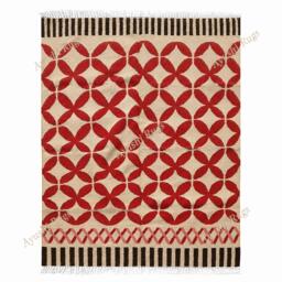 8x10 Ft Handwoven Wool Kilim Navajo Rug, Red Pink Traditional Geometric Boho Large Area Carpet For Living Room - thumbnail 1