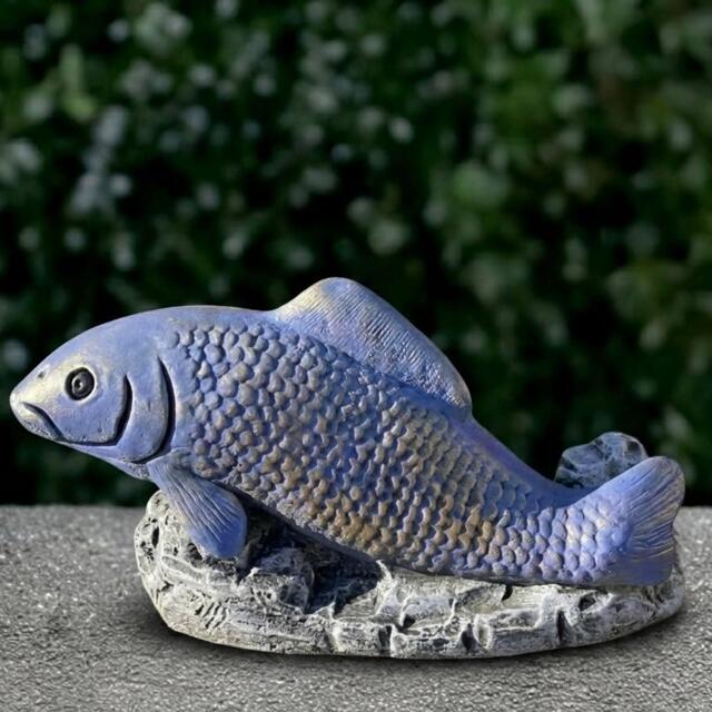 Garden Fish Sculpture Concrete Statue Stone Figurine Handmade Art Front Door Ornament Lawn Decoration Fish Lover Gift - image 1