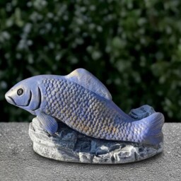 Garden Fish Sculpture Concrete Statue Stone Figurine Handmade Art Front Door Ornament Lawn Decoration Fish Lover Gift - thumbnail 4