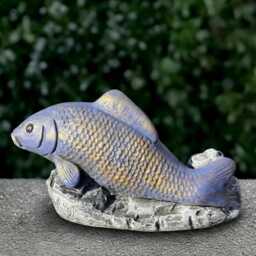 Garden Fish Sculpture Concrete Statue Stone Figurine Handmade Art Front Door Ornament Lawn Decoration Fish Lover Gift - thumbnail 3