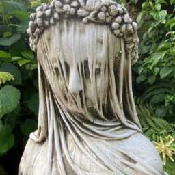 Veiled Lady Female Bust Stone Home Or Garden Ornament - thumbnail 3