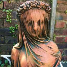 Veiled Lady Female Bust Stone Home Or Garden Ornament - thumbnail 2