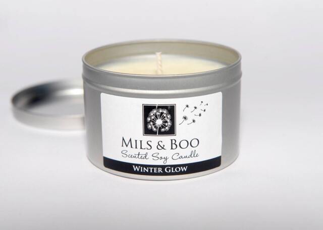 Winter Glow Scented Soy Candle Handmade Spicy Cinnamon Tin Candle - image 1
