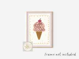 Cool Girls Club Ice Cream Print, Positive Affirmation Wall Art - Unframed - thumbnail 1