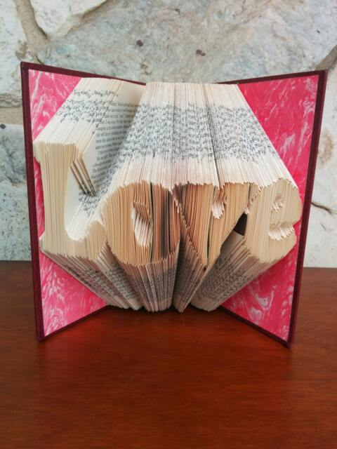 Love - Folded Book Art Fully Customizable, Wedding, Anniversary, Valentine's Day - image 1