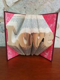 Love - Folded Book Art Fully Customizable, Wedding, Anniversary, Valentine's Day - thumbnail 1