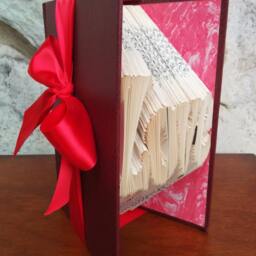 Love - Folded Book Art Fully Customizable, Wedding, Anniversary, Valentine's Day - thumbnail 3