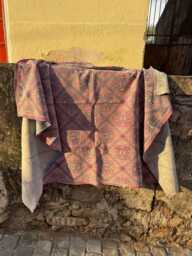 Hand Embroidered Kantha Throw Carpet Style Design, Artisan Crafted Home Decor - thumbnail 1