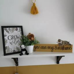 Wooden Sign Wire Words Wall Decor Mustard. Nursery Playroom. You Are My Sunshine. Flatlay Prop - thumbnail 2