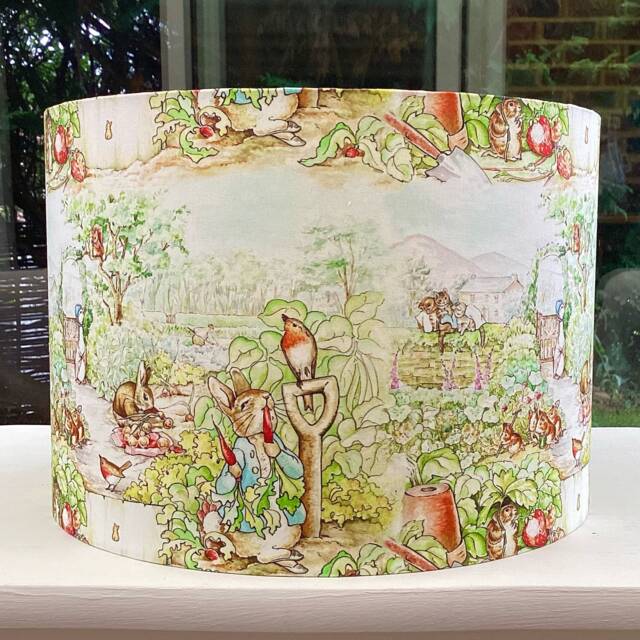 Peter Rabbit Nursery Lampshade Baby Shower Gift Lightshade Neutral Decor Beatrix Potter - image 1
