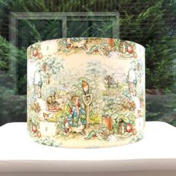 Peter Rabbit Nursery Lampshade Baby Shower Gift Lightshade Neutral Decor Beatrix Potter - thumbnail 3