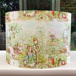 Peter Rabbit Nursery Lampshade Baby Shower Gift Lightshade Neutral Decor Beatrix Potter - thumbnail 1