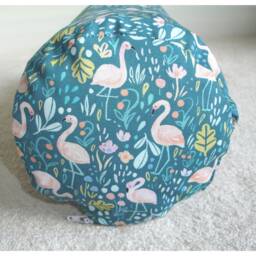 Flamingo Bolster Pillow Cover 6x16 Pink Teal Duck Egg Blue Neck Roll Round Scatter Throw Cushion Sham Case Flamingoes 16x6 40cm - thumbnail 3