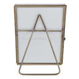 Antique Brass Photo Frame, Recycled Glass Portrait Display - 4x6 - thumbnail 4
