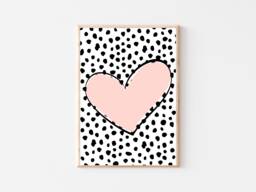 Dalmatian Print Heart - Nursery Kids Children's Bedroom Playroom D??cor Animal Print Lover - thumbnail 1