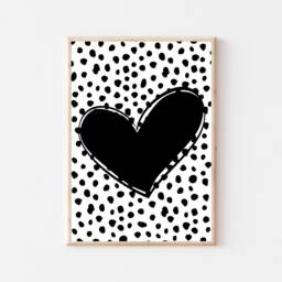 Dalmatian Print Heart - Nursery Kids Children's Bedroom Playroom D??cor Animal Print Lover - thumbnail 2