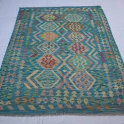 Vintage Afghan Chubi Kilim Rug, Natural Dye Wool, 4'10 X 6'9 - thumbnail 3