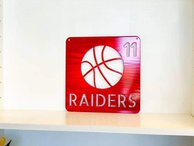 Personalized Metal Basketball Wall Art Powder Coat Finish, Custom Name - image 1
