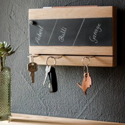 Key Rack Made Of Oak Wood, With Chalk Pen, Key Rack, Magnetic Board, Present For Moving In, Holder - thumbnail 2