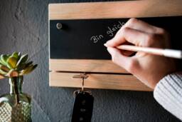 Key Rack Made Of Oak Wood, With Chalk Pen, Key Rack, Magnetic Board, Present For Moving In, Holder