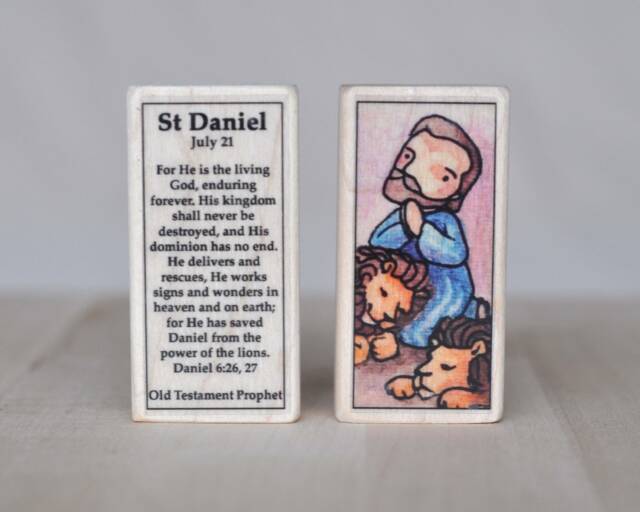 st Daniel Of The Old Testament Patron Saint Block With Gift Bag // Prophet Catholic Toys By Almondrod - image 1