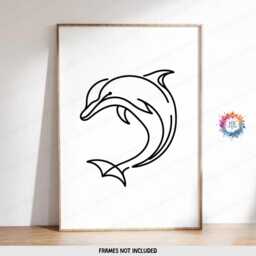 Minimal Dolphin Poster Set - Black & White Prints - Dolphins Artwork Modern Decor Line Wall Art Abstract Minimalist - thumbnail 3