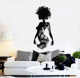 Beauty Salon Wall Art Decal Mural Girl Flower Romantic Bedroom Floral Decor Sticker - #2314Di - thumbnail 1