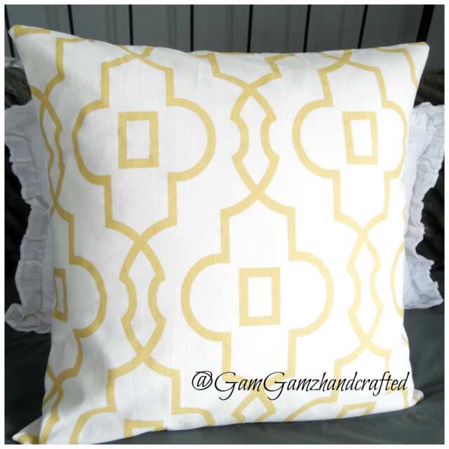 Geometric.yellow. Decor Pillow.pillow Cover.toss Pillow.slipcover.throw Pillows.spring Pillow Cover.key Pattern in Yellow On White - image 1