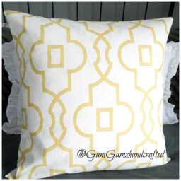 Geometric.yellow. Decor Pillow.pillow Cover.toss Pillow.slipcover.throw Pillows.spring Pillow Cover.key Pattern in Yellow On White - thumbnail 1