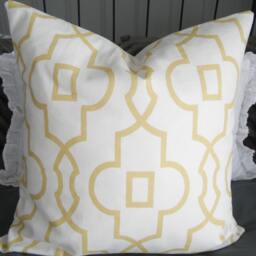 Geometric.yellow. Decor Pillow.pillow Cover.toss Pillow.slipcover.throw Pillows.spring Pillow Cover.key Pattern in Yellow On White - thumbnail 4