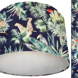 Blue Velvet Lampshade Tropical Animal Print, Copper Lined - thumbnail 3