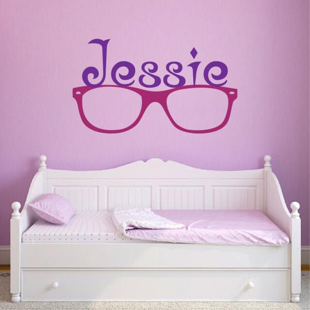 Glasses With Name, Geek Nerd Love Wall Decal, Bedroom Living Room Stickers, Reading Decor - image 1