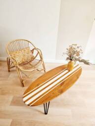 Pine Surfboard Wooden Coffee Table