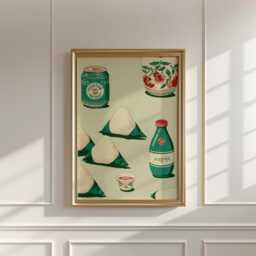 Korean Snack Poster, Onigiri Wall Art, Food Illustration Print - thumbnail 3