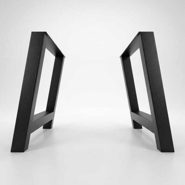 2x Angled H Metal Table Legs - Steel Desk For Custom Wood Dining & Modern Office - image 1