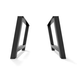 2x Angled H Metal Table Legs - Steel Desk For Custom Wood Dining & Modern Office - thumbnail 3