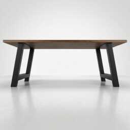 2x Angled H Metal Table Legs - Steel Desk For Custom Wood Dining & Modern Office - thumbnail 2