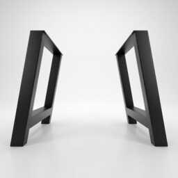 2x Angled H Metal Table Legs - Steel Desk For Custom Wood Dining & Modern Office
