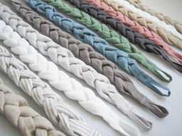 Braided Linen Curtain Tieback, Rustic Boho Decor
