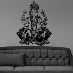 Ganesha Buddha Hindu Elephant Design Wall Sticker Vinyl Mural Decal Home House Apartment Art Decor Free Shipping L139 - thumbnail 1
