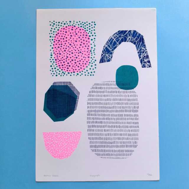 A3 Abstract Risograph Print - Wall Art - image 1