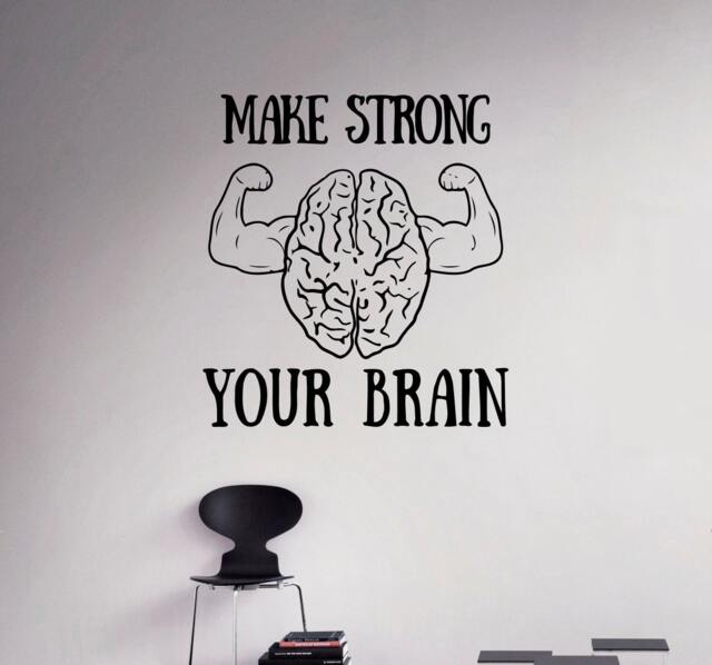 Motivation Quote Make Strong Your Brain Wall Decal Inspiration Sticker Sayings Home Interior Graphics Custom Stickers 2(Mot - image 1