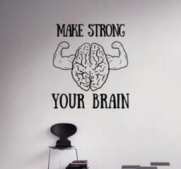 Motivation Quote Make Strong Your Brain Wall Decal Inspiration Sticker Sayings Home Interior Graphics Custom Stickers 2(Mot - thumbnail 1