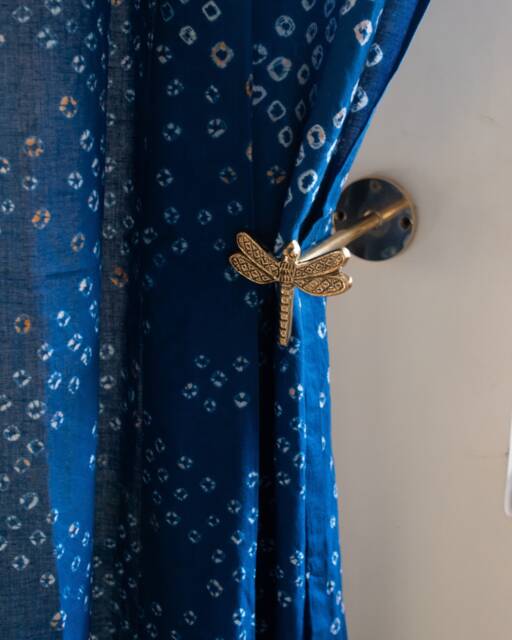 Butterfly Curtain Tie Back Holder, Set Of 2, Brass 2x Large Back, Dragonfly Decor Handmade, Window Treatments - image 1
