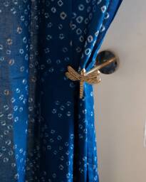 Butterfly Curtain Tie Back Holder, Set Of 2, Brass 2x Large Back, Dragonfly Decor Handmade, Window Treatments - thumbnail 1